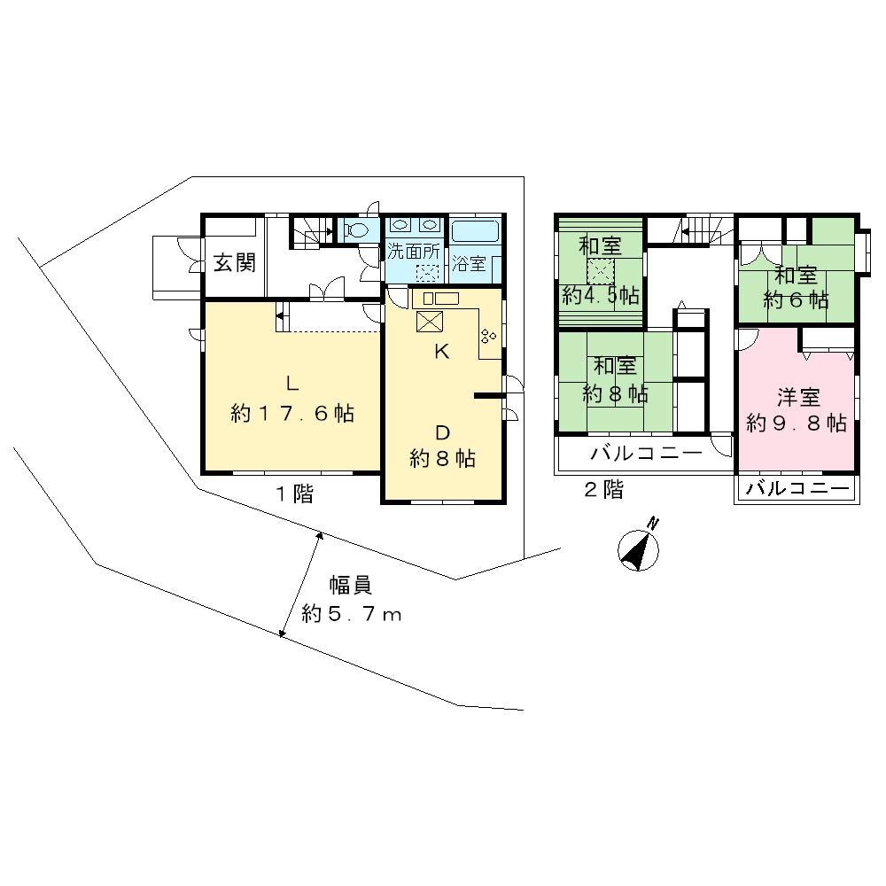 Floor plan. 44,900,000 yen, 4LDK, Land area 169 sq m , Building area 160.07 sq m