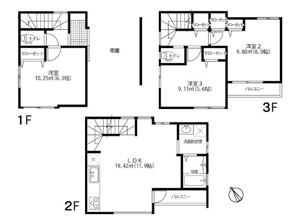 Floor plan. 25,800,000 yen, 3LDK, Land area 45.7 sq m , Building area 84.25 sq m floor plan