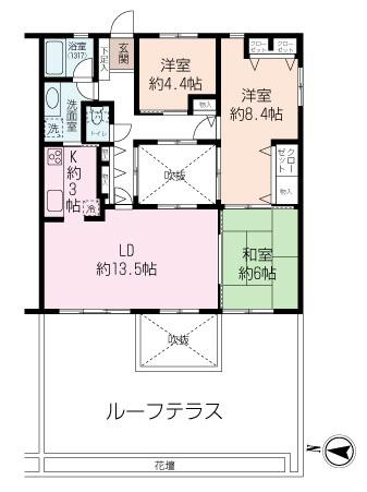 Floor plan. 3LDK, Price 23.6 million yen, Occupied area 80.57 sq m
