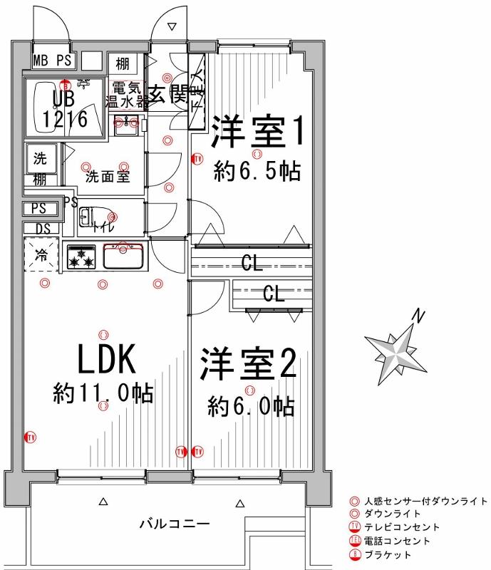 Floor plan. 2LDK, Price 18,700,000 yen, Footprint 56.7 sq m , Adopt a natural solid wood on the balcony area 8.68 sq m Flooring