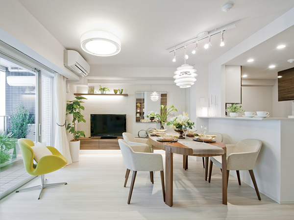  [living ・ dining ・ kitchen] High affinity from dining to kitchen, And comfortable living activity line is secured