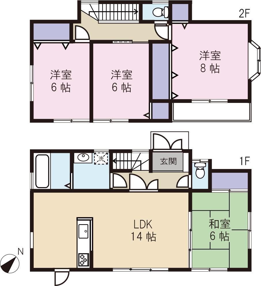 Floor plan. 32,500,000 yen, 4LDK, Land area 185.85 sq m , Building area 99.36 sq m is a good floor plan of the very easy to use! !
