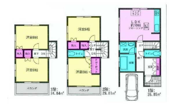 Floor plan. 27,800,000 yen, 4LDK, Land area 71.73 sq m , Building area 91.5 sq m