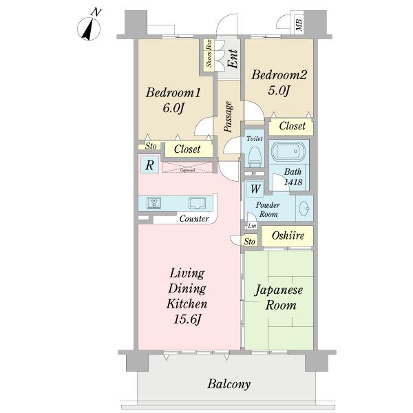 Floor plan. 3LDK, Price 22,800,000 yen, Occupied area 70.56 sq m , Balcony area 12.6 sq m 70 sq m  3LDK
