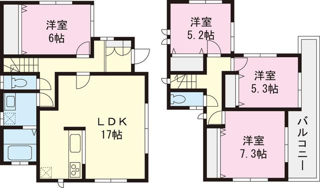 Floor plan. 37,300,000 yen, 4LDK, Land area 175.09 sq m , Building area 99.99 sq m