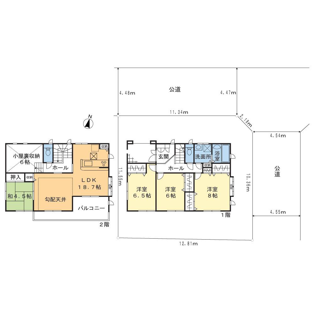 Floor plan. 54,800,000 yen, 4LDK, Land area 149.39 sq m , Building area 111.04 sq m
