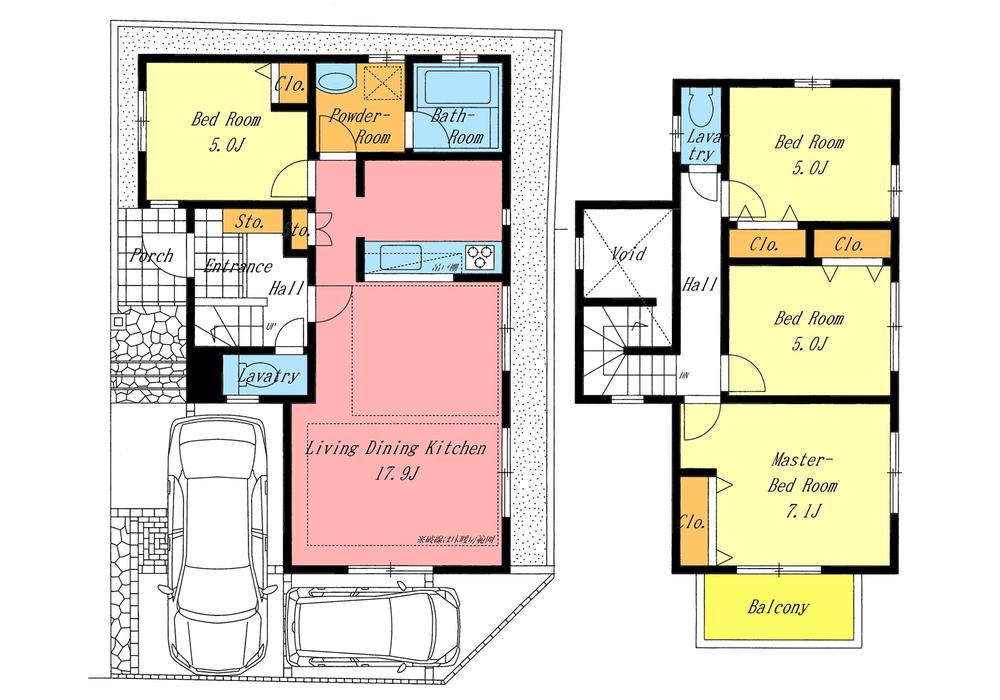 Floor plan. 39,800,000 yen, 4LDK, Land area 101.92 sq m , Building area 93.57 sq m