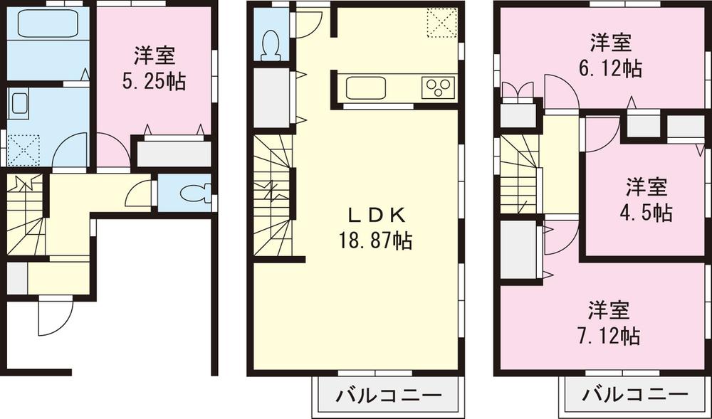 Floor plan. (5 Building), Price 38,800,000 yen, 4LDK, Land area 61.13 sq m , Building area 99.35 sq m