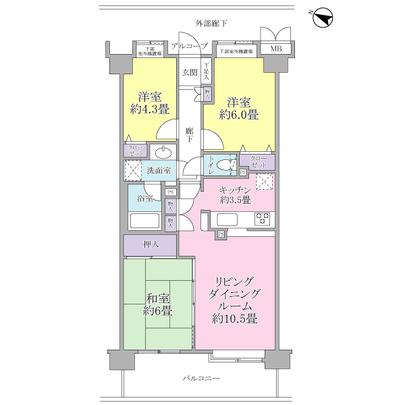 Floor plan. 3LD ・ K type