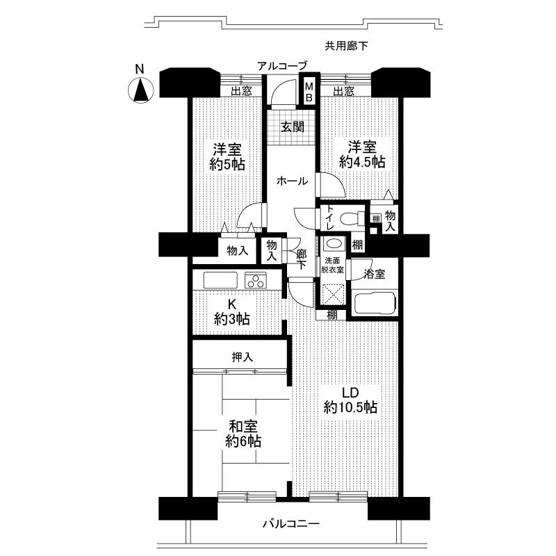Floor plan. 3LDK, Price 29 million yen, Occupied area 69.57 sq m , Balcony area 9 sq m floor plan