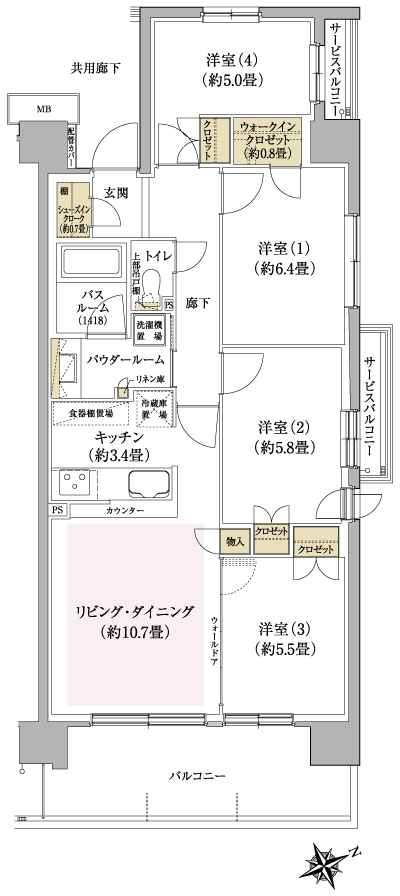 Floor: 4LDK, occupied area: 80.04 sq m, Price: TBD