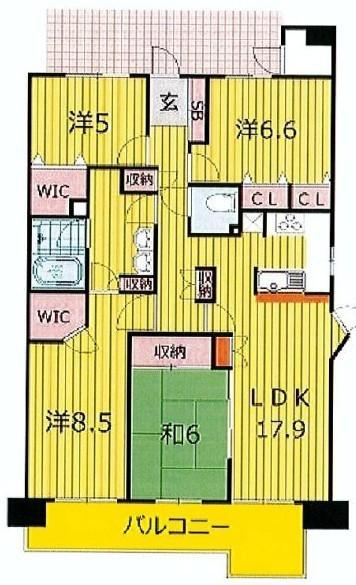 Floor plan. 4LDK, Price 24,800,000 yen, Footprint 102.42 sq m , Balcony area 10.8 sq m