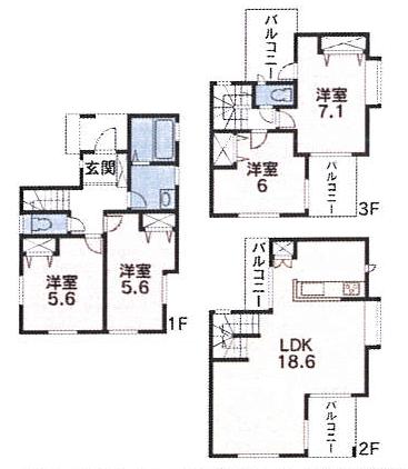Floor plan. (4 Building), Price 39,300,000 yen, 4LDK, Land area 75.9 sq m , Building area 99.77 sq m