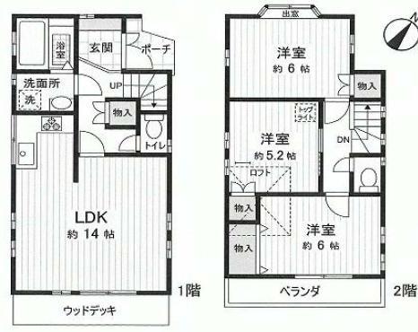 Floor plan. 26,800,000 yen, 3LDK, Land area 66.35 sq m , Building area 76.42 sq m