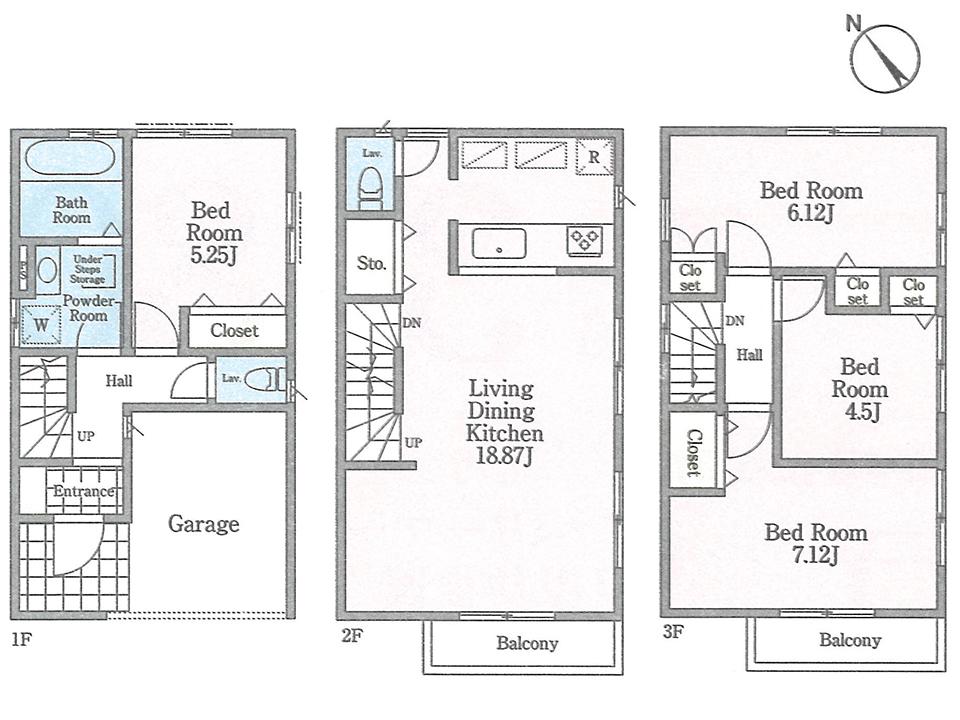 Floor plan. (4 Building), Price 39,800,000 yen, 4LDK, Land area 67.14 sq m , Building area 111.15 sq m