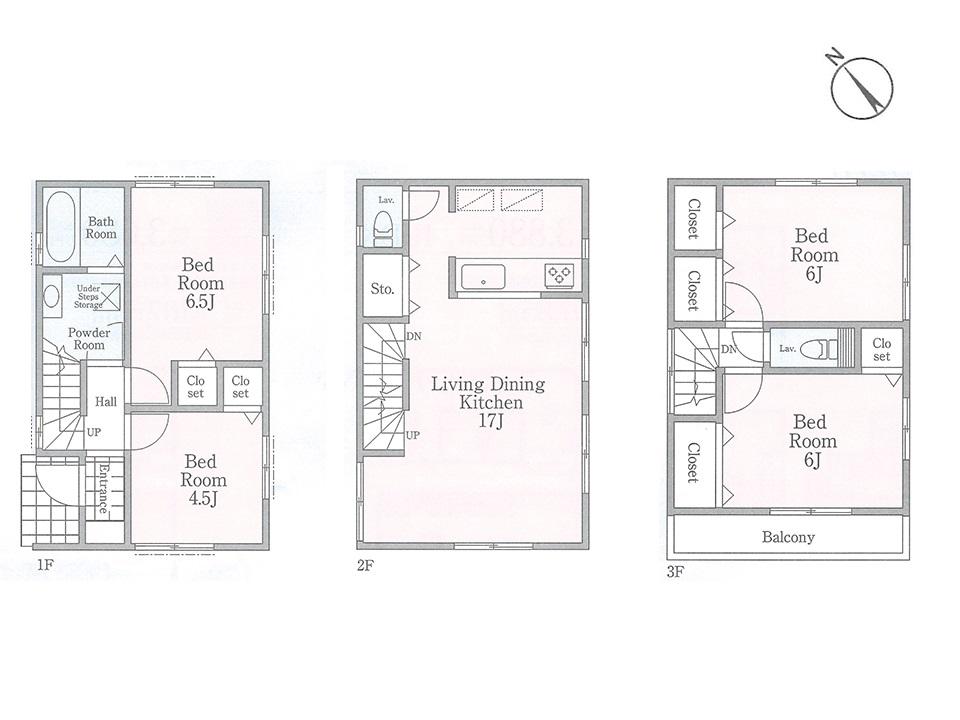 Floor plan. (7 Building), Price 34,800,000 yen, 4LDK, Land area 60.1 sq m , Building area 93.56 sq m