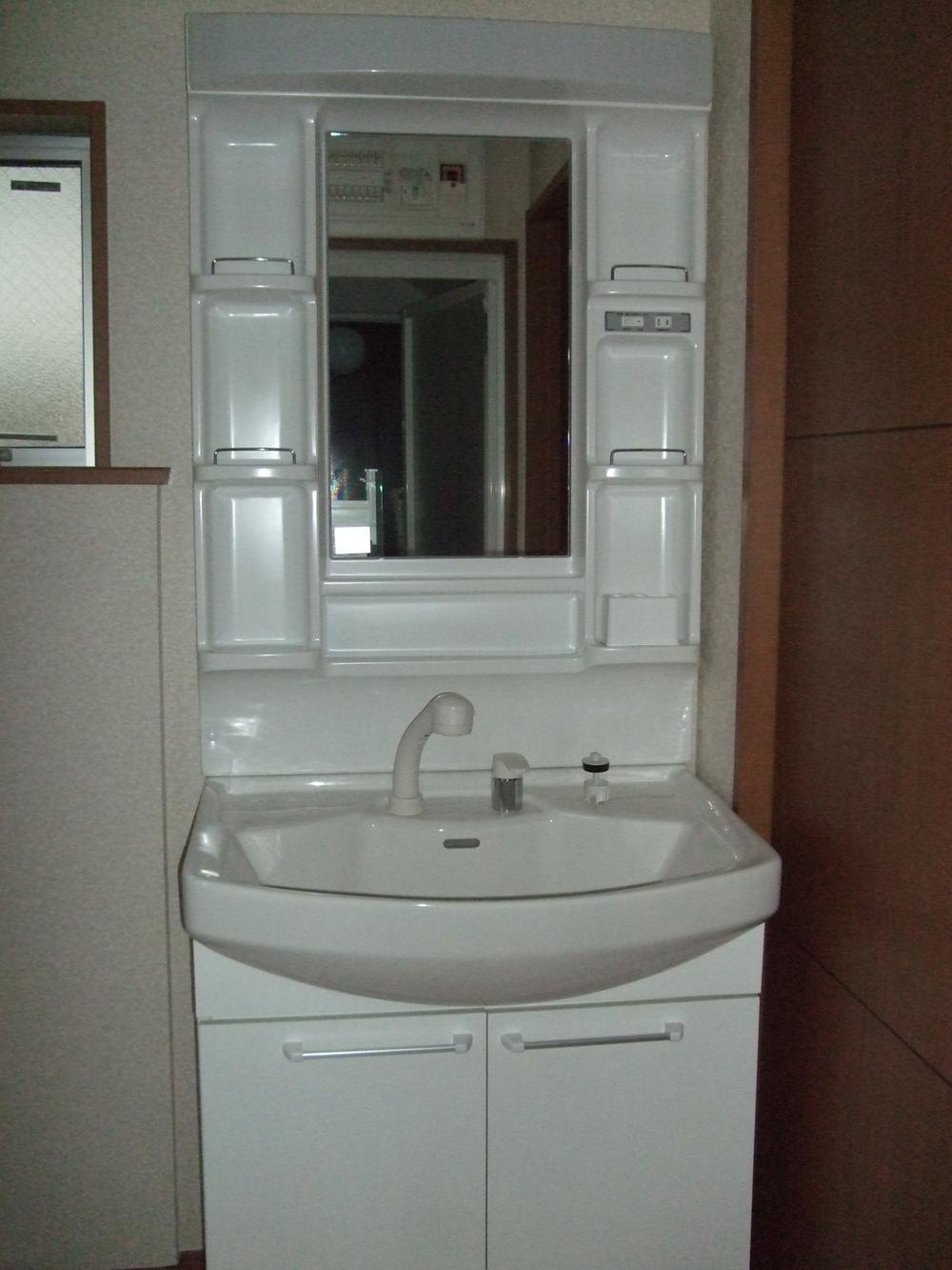 Wash basin, toilet. Storage rich vanity
