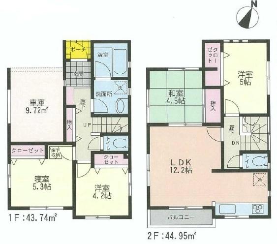 Floor plan. 26,800,000 yen, 4LDK, Land area 85.37 sq m , Building area 88.69 sq m