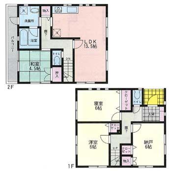 Floor plan. 30,800,000 yen, 3LDK+S, Land area 79.91 sq m , Building area 88.29 sq m