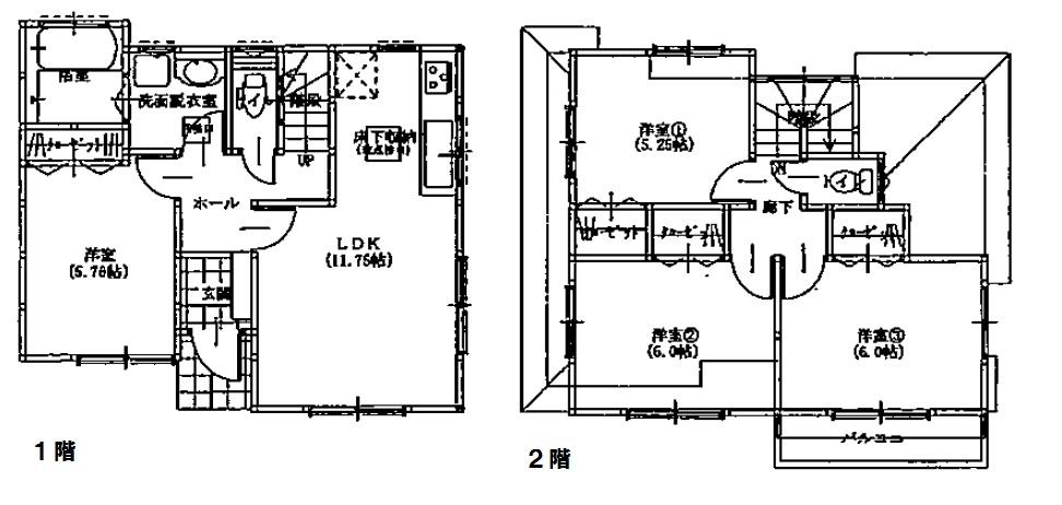 Floor plan. 38,958,000 yen, 4LDK, Land area 105.76 sq m , Building area 84.25 sq m   ■ Each room with storage in the Pledge LDK11.75!  [Floor plan]