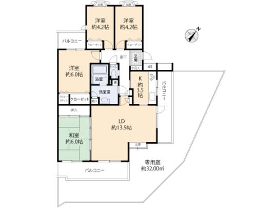 Floor plan. 4LDK, Price 22,900,000 yen, Occupied area 83.34 sq m , Balcony area 18.37 sq m floor plan