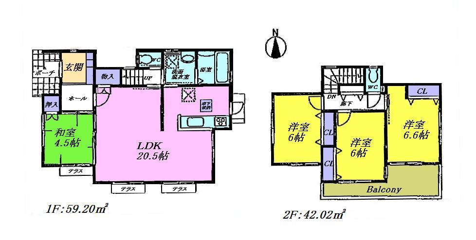 Floor plan. 40,850,000 yen, 4LDK, Land area 157.67 sq m , It is LDK20.5 Pledge and easy-to-use floor plan with all the living room storage of building area 101.22 sq m face-to-face kitchen.