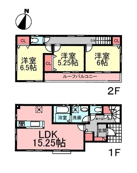 Floor plan. (1 Building), Price 29,800,000 yen, 3LDK, Land area 103.33 sq m , Building area 82.38 sq m
