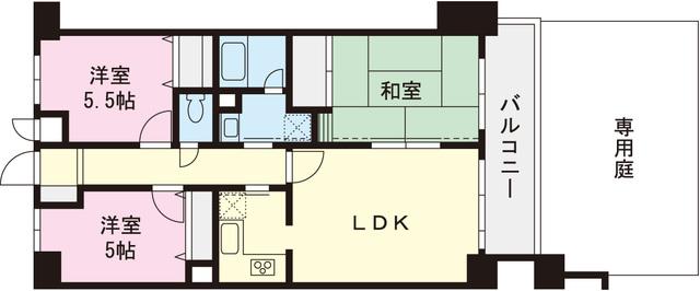 Floor plan. 3LDK, Price 19.9 million yen, Footprint 63 sq m , Balcony area 7.28 sq m