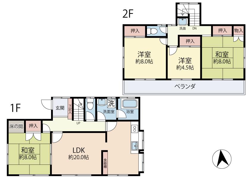 Floor plan. 44,800,000 yen, 4LDK, Land area 178.63 sq m , Building area 111.54 sq m