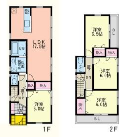 Floor plan. 33,800,000 yen, 4LDK, Land area 137 sq m , Building area 98.54 sq m