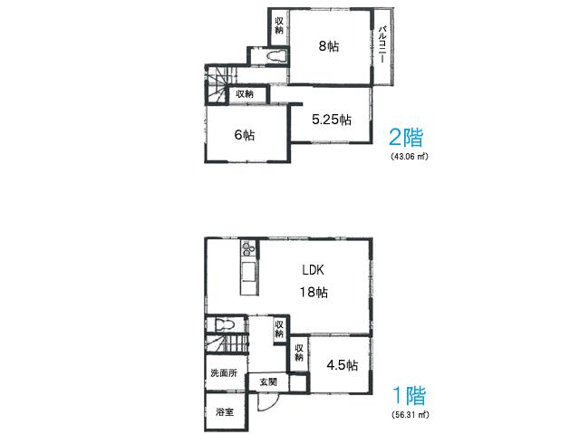 Compartment figure. Land price 28.8 million yen, Land area 125.1 sq m