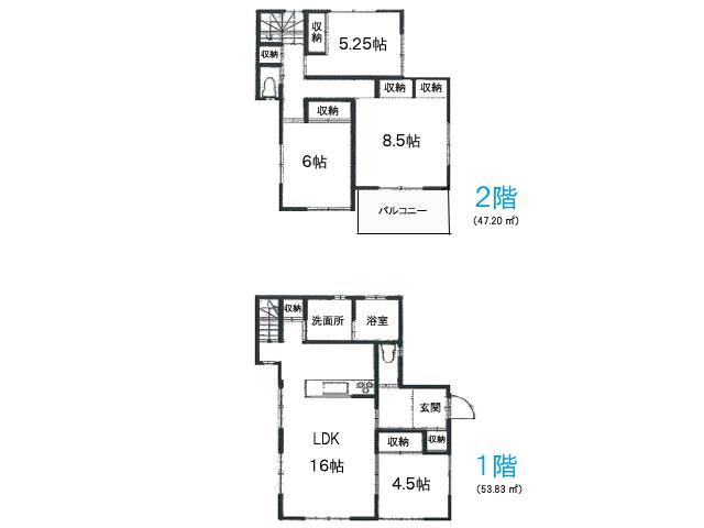 Building plan example (floor plan). Building plan example (4 Building) 4LDK, Land price 26,800,000 yen, Land area 126.4 sq m , Building price 39,800,000 yen, Building area 101.03 sq m