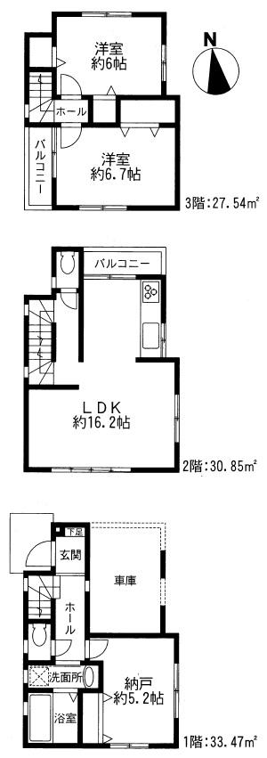 Floor plan. 29,800,000 yen, 2LDK+S, Land area 53.08 sq m , Building area 91.86 sq m