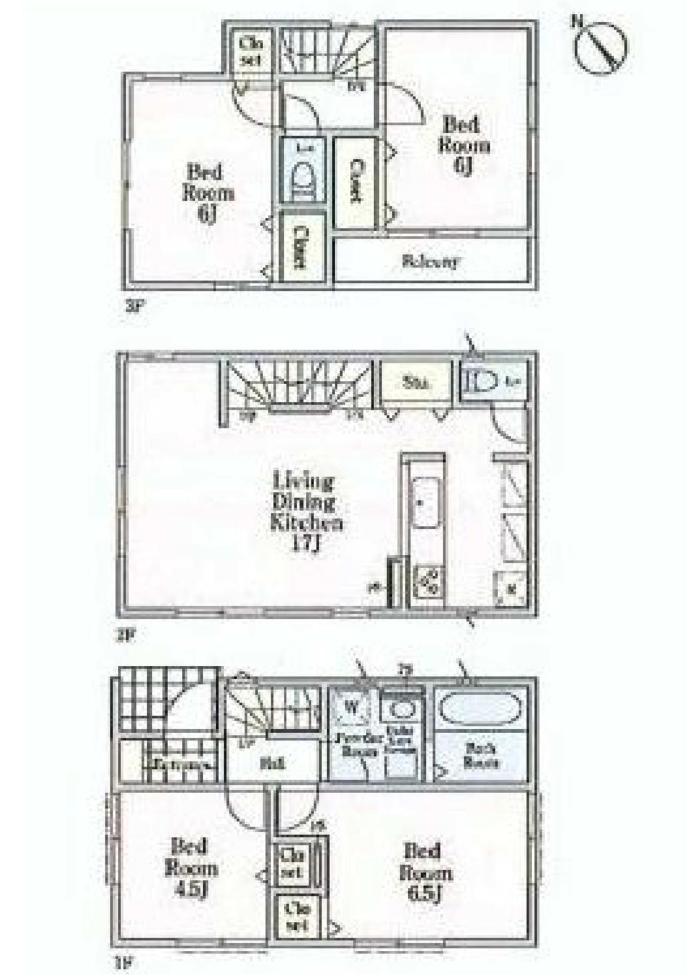 Floor plan. (1 Building), Price 34,800,000 yen, 4LDK, Land area 80.55 sq m , Building area 92.73 sq m