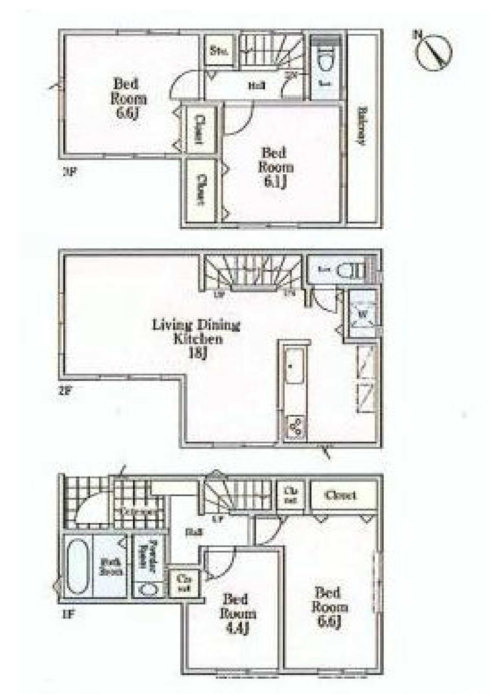 Floor plan. (10 Building), Price 37,800,000 yen, 4LDK, Land area 73.38 sq m , Building area 99.15 sq m