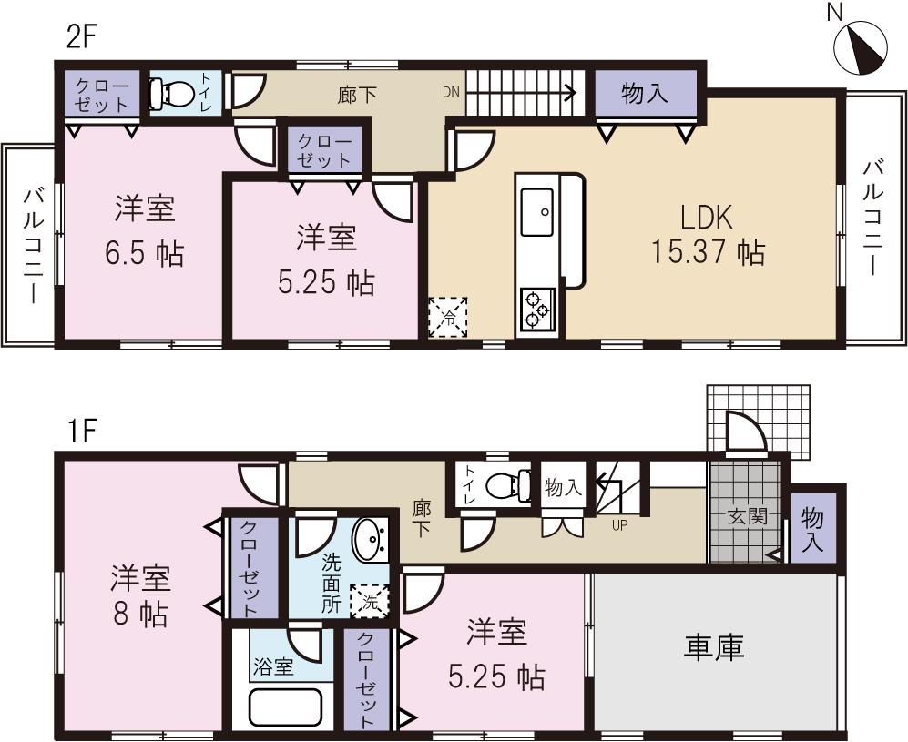 Floor plan. (One Building), Price 36,800,000 yen, 2LDK+S, Land area 108.6 sq m , Building area 114.4 sq m