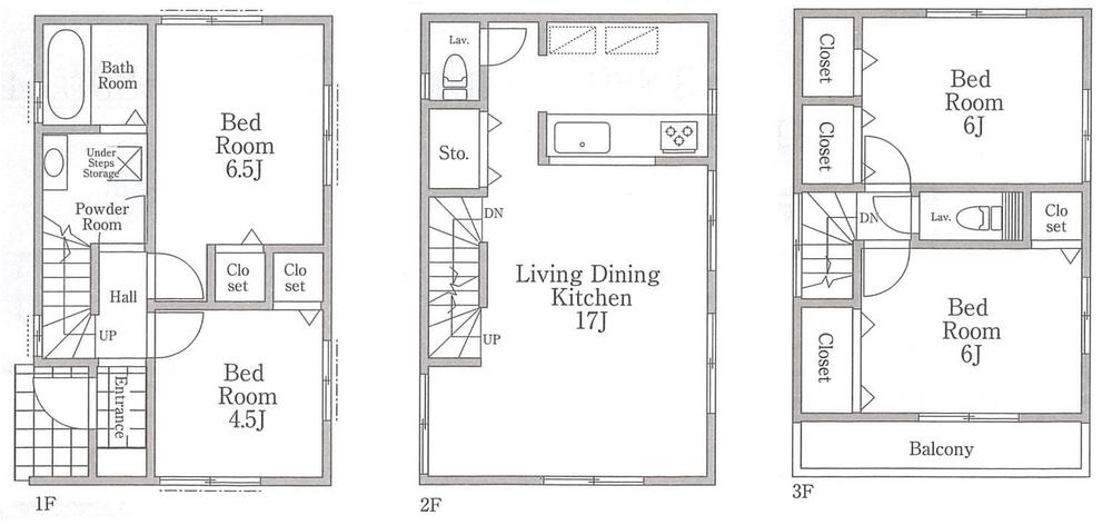 Floor plan. (7 Building), Price 34,800,000 yen, 4LDK, Land area 60.1 sq m , Building area 93.56 sq m
