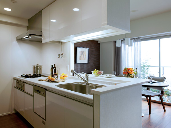 Kitchen.  [kitchen] Water purifier integrated shower faucet, Enamel top stove, Water without a double-sided grill, Filter-less range hood, Asked for, such as vegetables stocker beauty and comfort, Nestled was through a commitment.