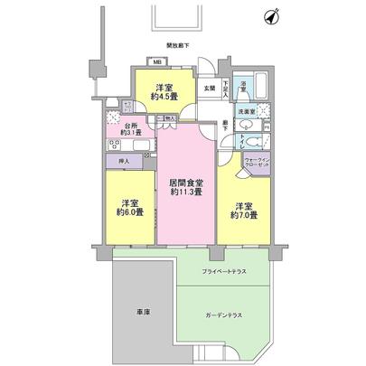 Floor plan. 3LD ・ K is the type of floor plan