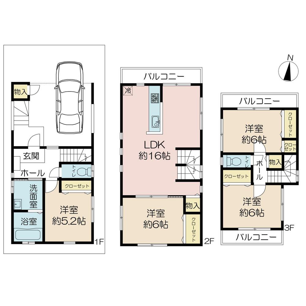 Floor plan. (C Building), Price 36,800,000 yen, 4LDK, Land area 69.39 sq m , Building area 115.91 sq m