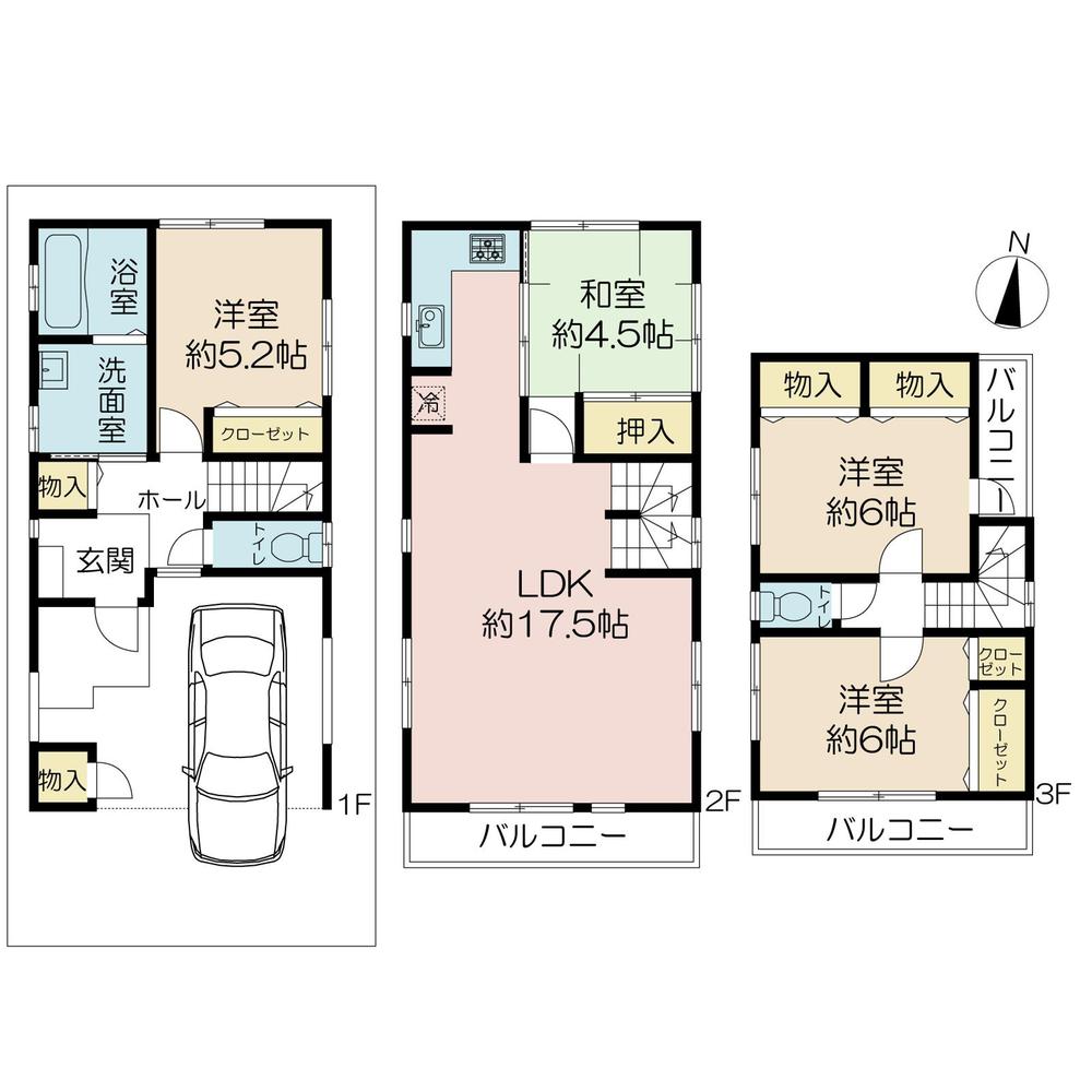 Floor plan. (D Building), Price 38,800,000 yen, 4LDK, Land area 69.39 sq m , Building area 115.91 sq m
