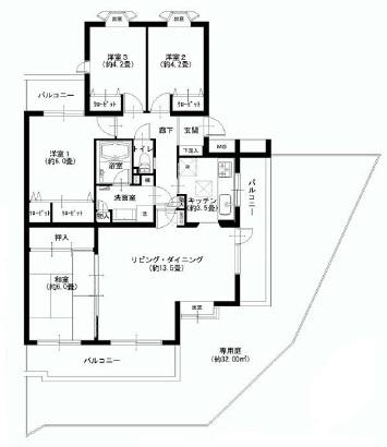 Floor plan. 4LDK, Price 22,900,000 yen, Occupied area 83.34 sq m