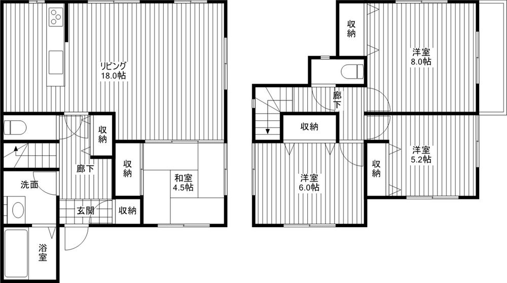 Building plan example (floor plan). Building plan Example (1) 4LDK, Land price 27,200,000 yen, Land area 125.11 sq m , Building price 12.6 million yen, Building area 99.37 sq m