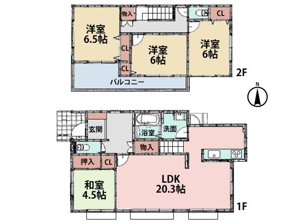 Floor plan. 41,850,000 yen, 4LDK, Land area 157.67 sq m , Floor plan of the bright 4LDK building area 111.5 sq m Zenshitsuminami direction! Guests can relax in the Japanese-style room of the adjoining rooms. It is ideal Mato!