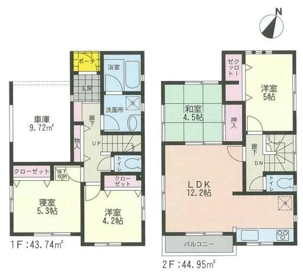 Floor plan. 26,800,000 yen, 4LDK, Land area 85.37 sq m , Building area 88.69 sq m