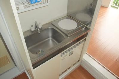 Kitchen. IH stove 1-neck and with a mini fridge