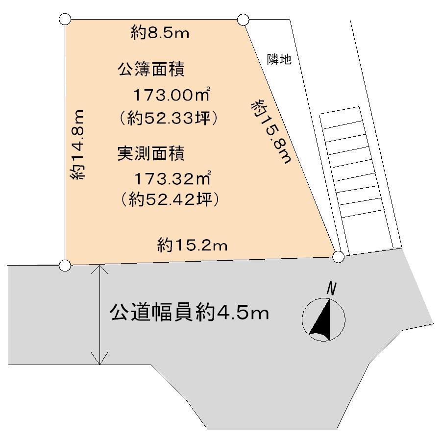 Compartment figure. Land price 35,800,000 yen, Land area 173.32 sq m