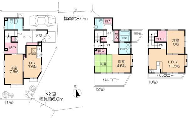 Floor plan. 29,950,000 yen, 2LDK + S (storeroom), Land area 95.49 sq m , Building area 122.54 sq m