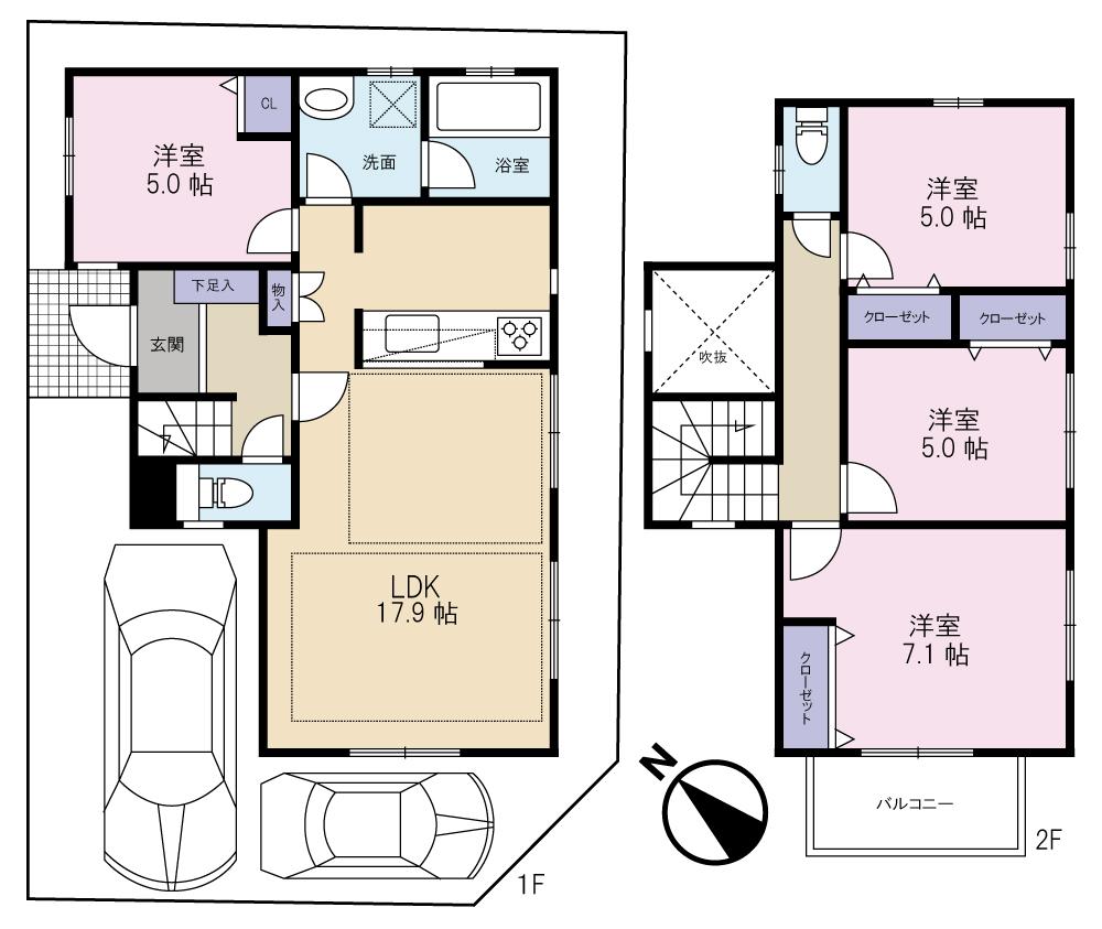 Floor plan. 39,800,000 yen, 4LDK, Land area 101.92 sq m , It is a building area of 93.57 sq m floor plan.