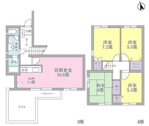 Floor plan.  [Floor plan]   ■ 4LD maisonette ・ K is the type of floor plan.